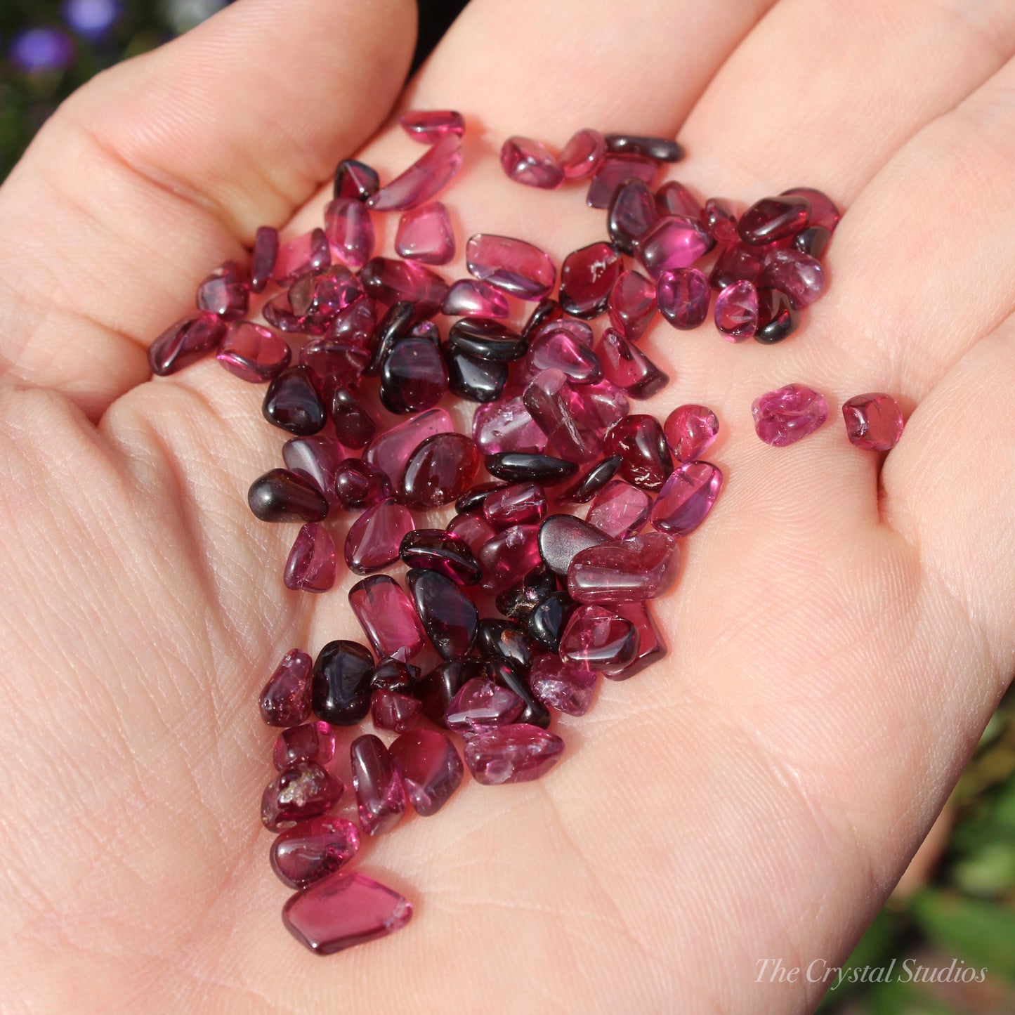 Raspberry Garnet Chip Tumblestone Crystal Set