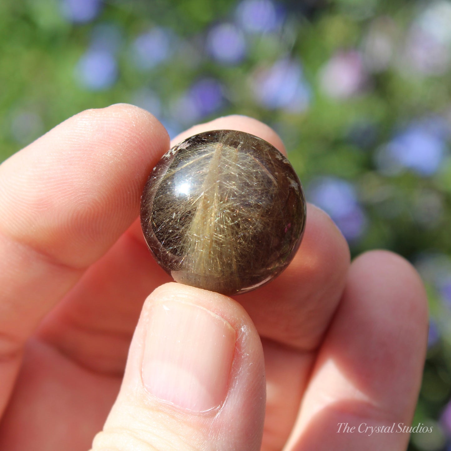 Rutilated Quartz Polished Crystal Sphere