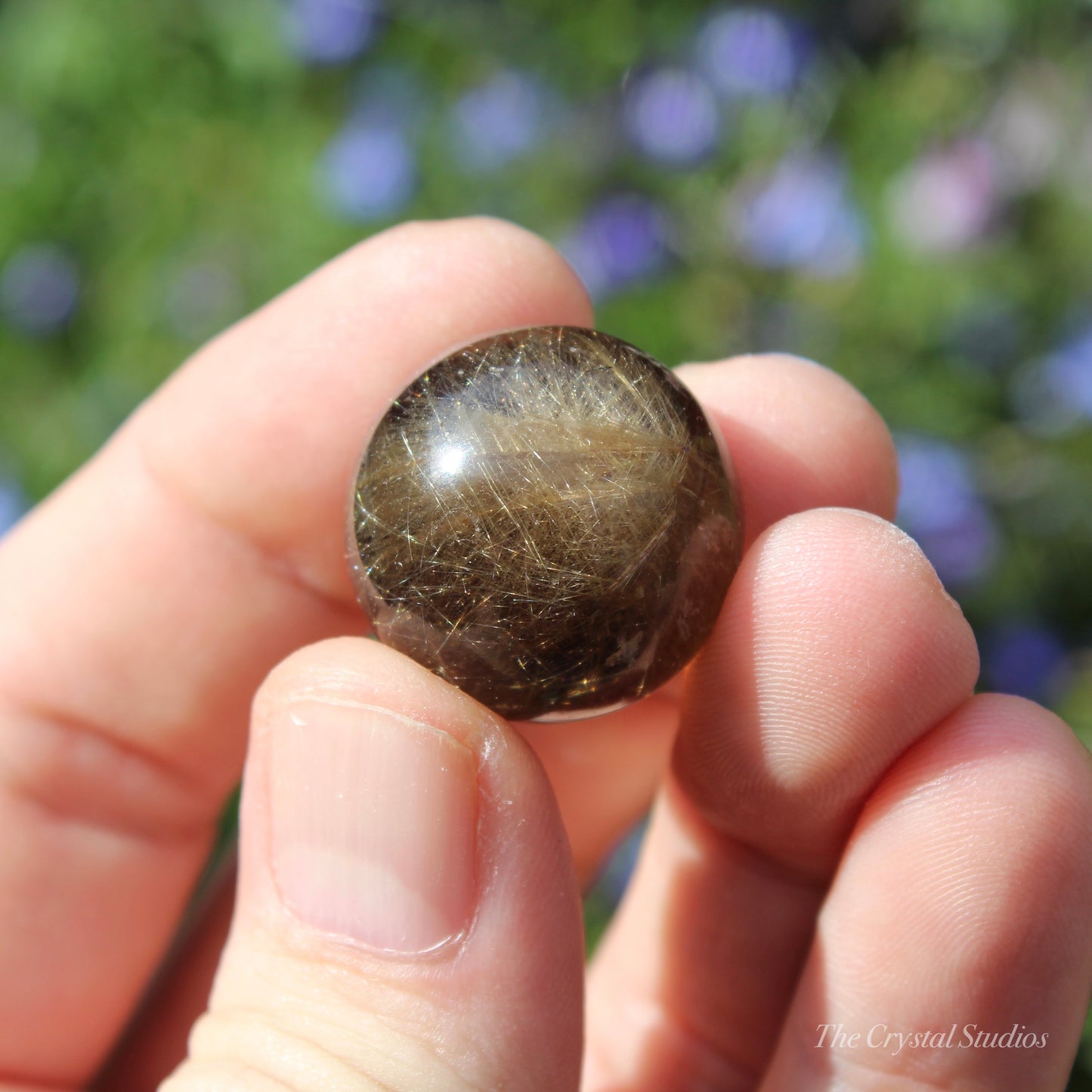 Rutilated Quartz Polished Crystal Sphere