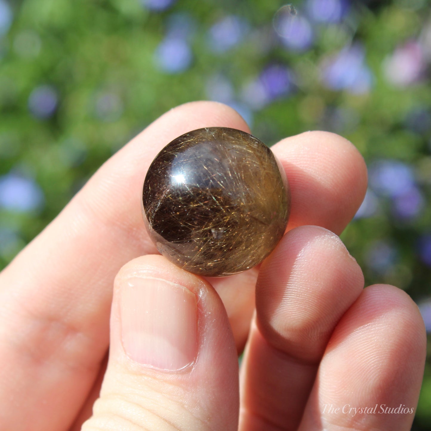 Rutilated Quartz Polished Crystal Sphere