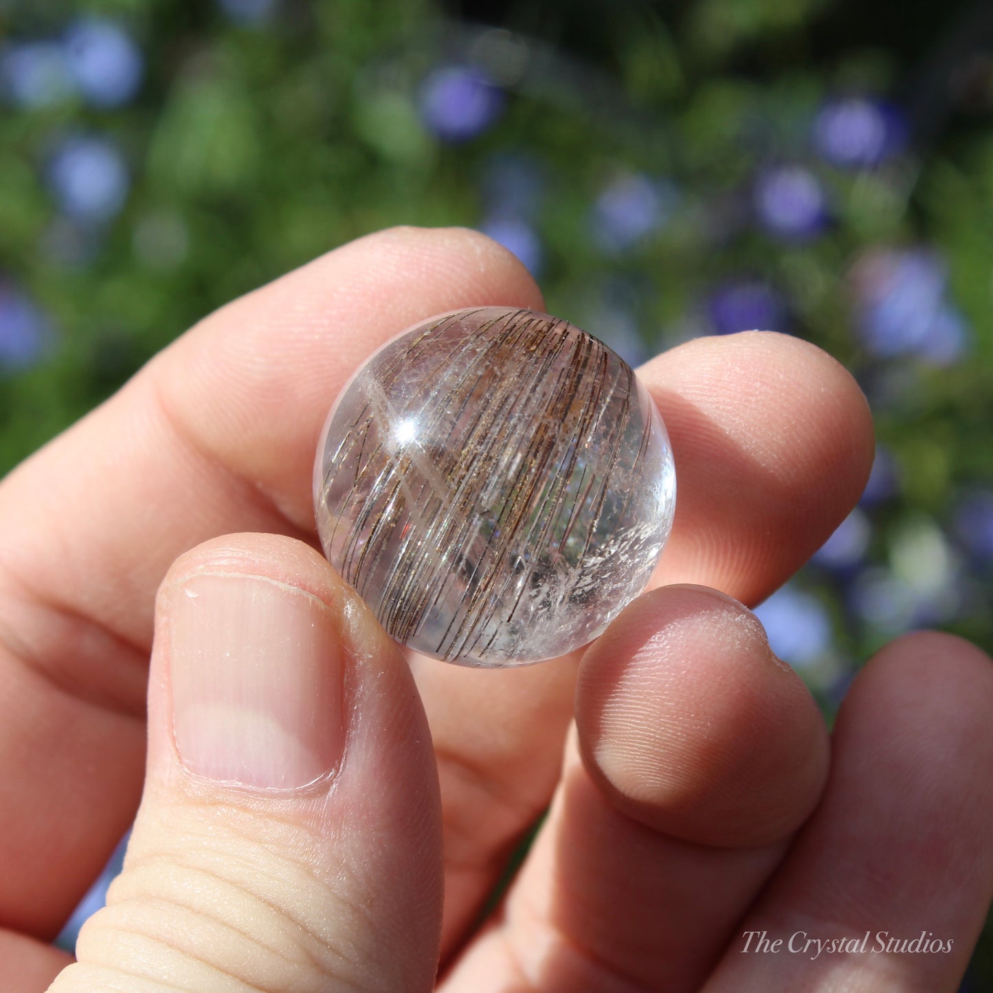 Rutilated Quartz Polished Crystal Sphere