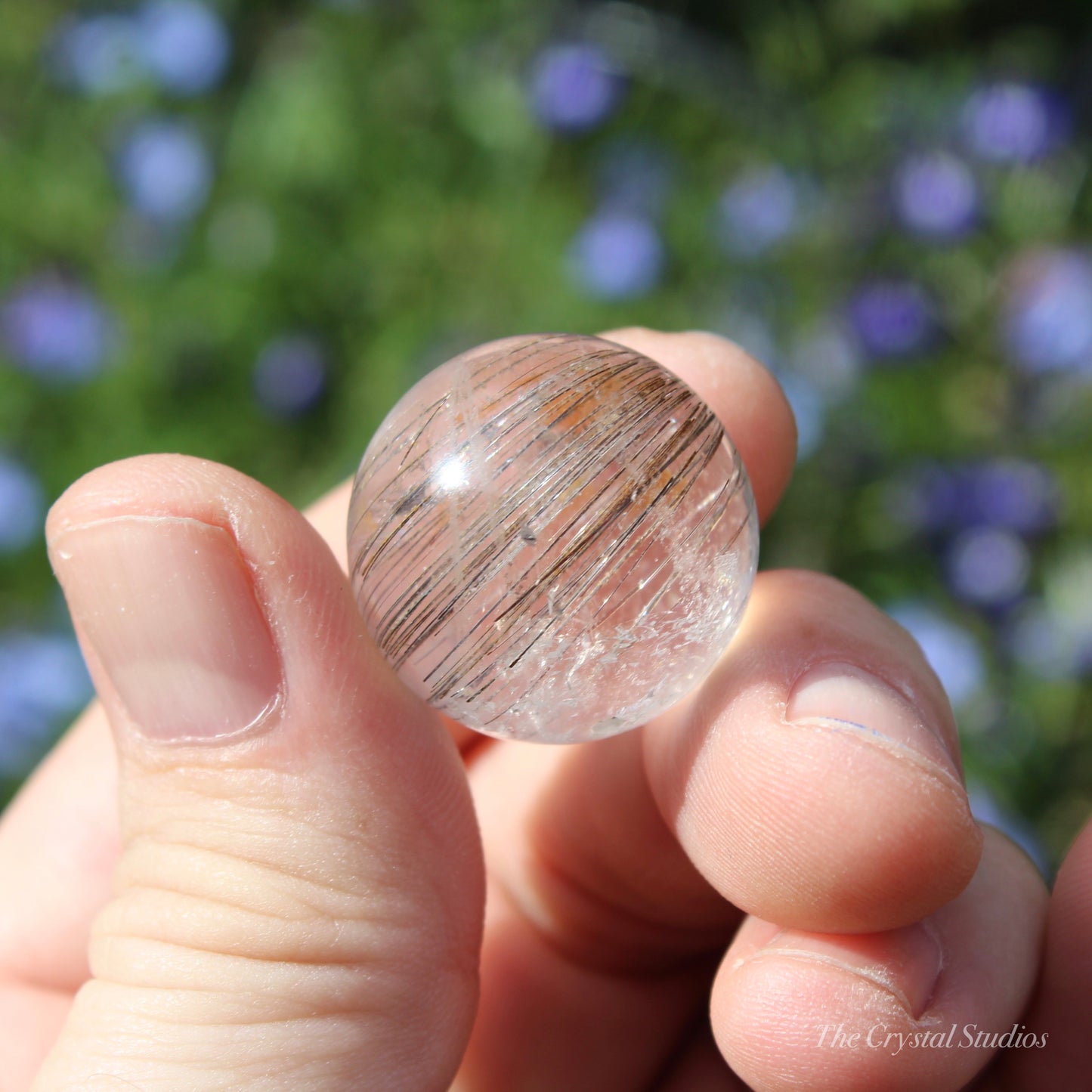 Rutilated Quartz Polished Crystal Sphere