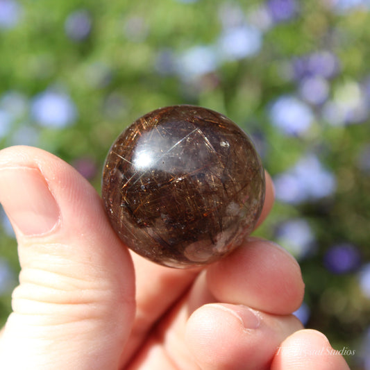 Rutilated Quartz Polished Crystal Sphere