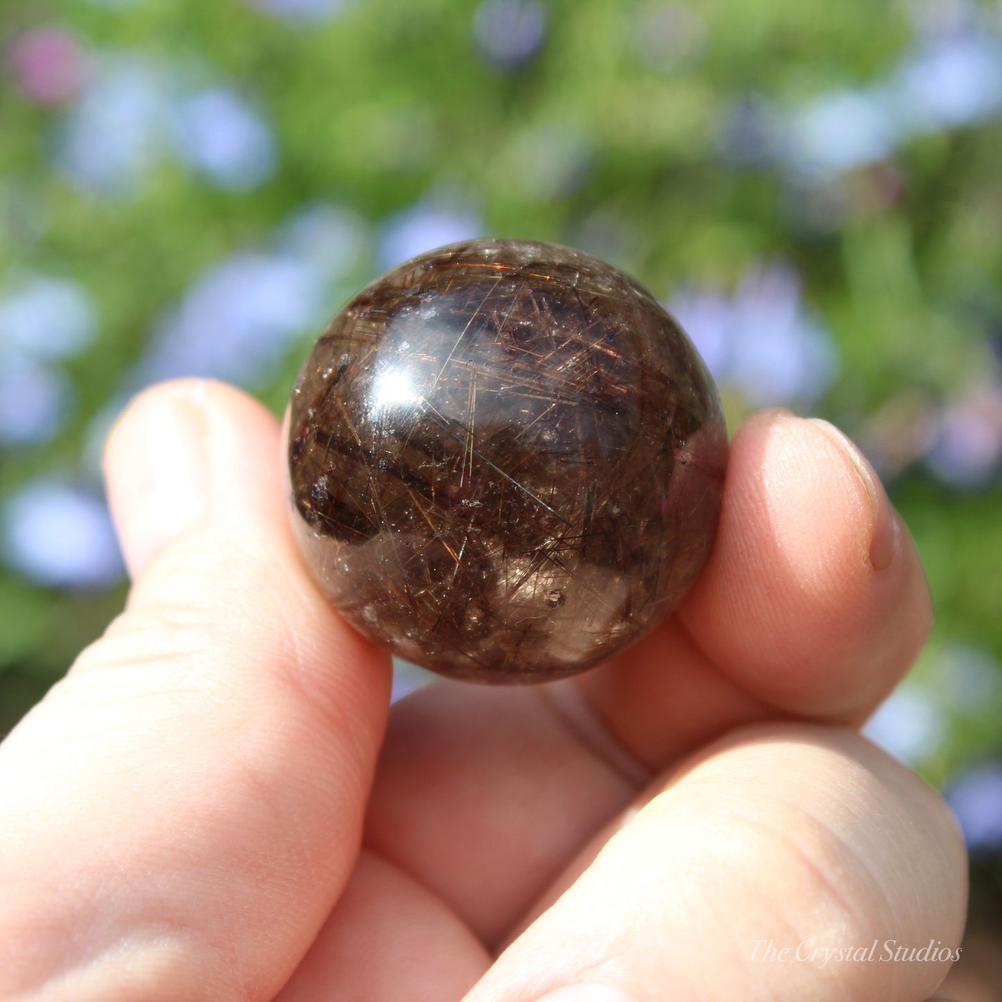 Rutilated Quartz Polished Crystal Sphere