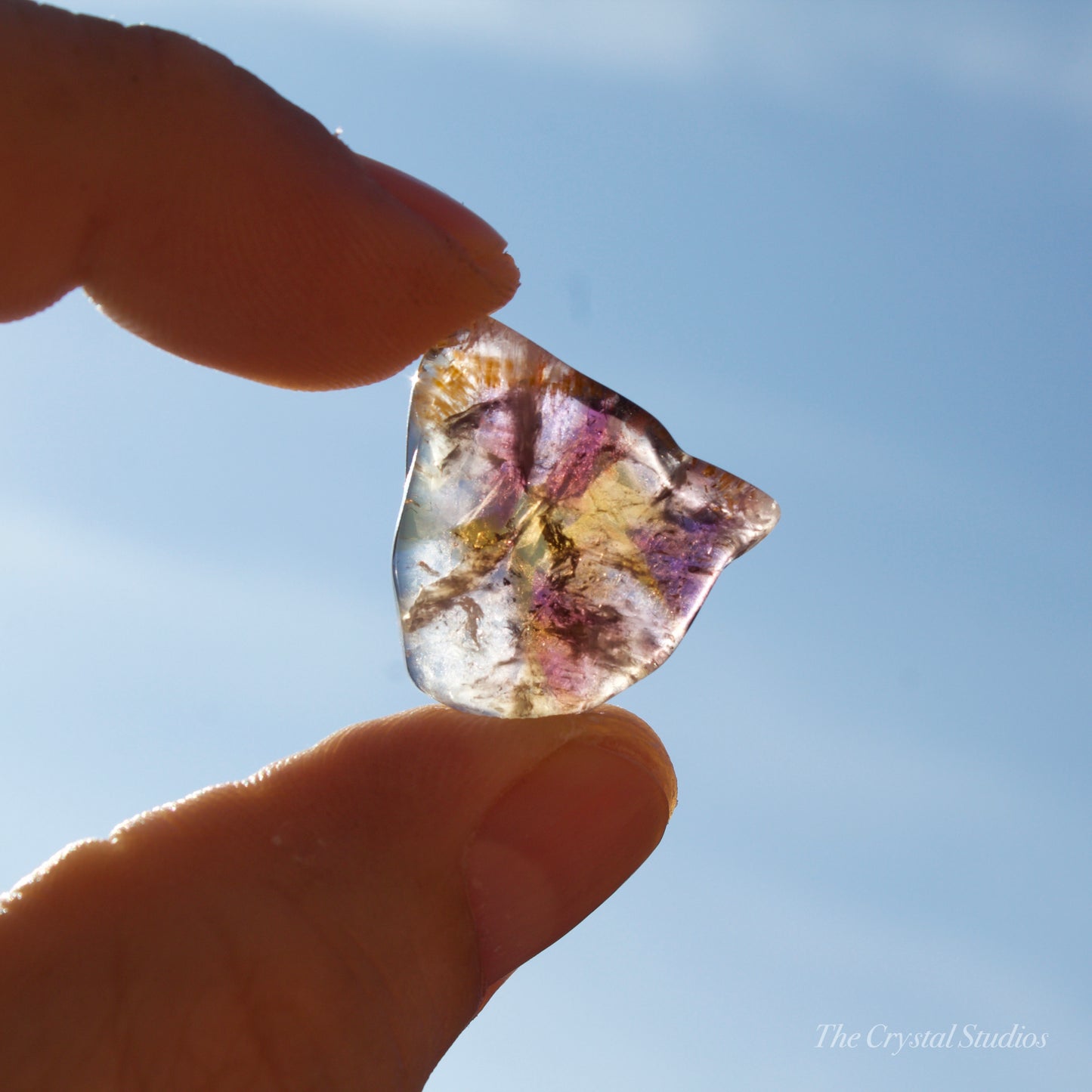 Super Seven Polished Crystal Slice