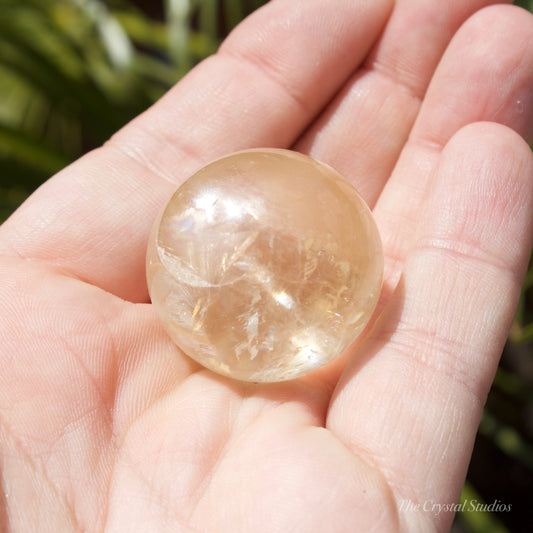 Honey Calcite Small Polished Crystal Sphere