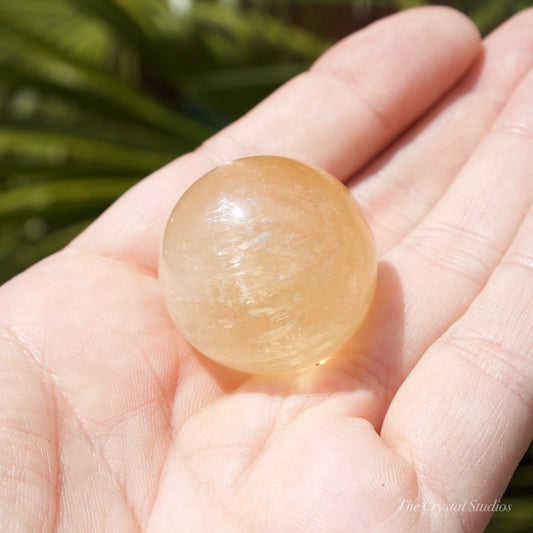 Honey Calcite Small Polished Crystal Sphere