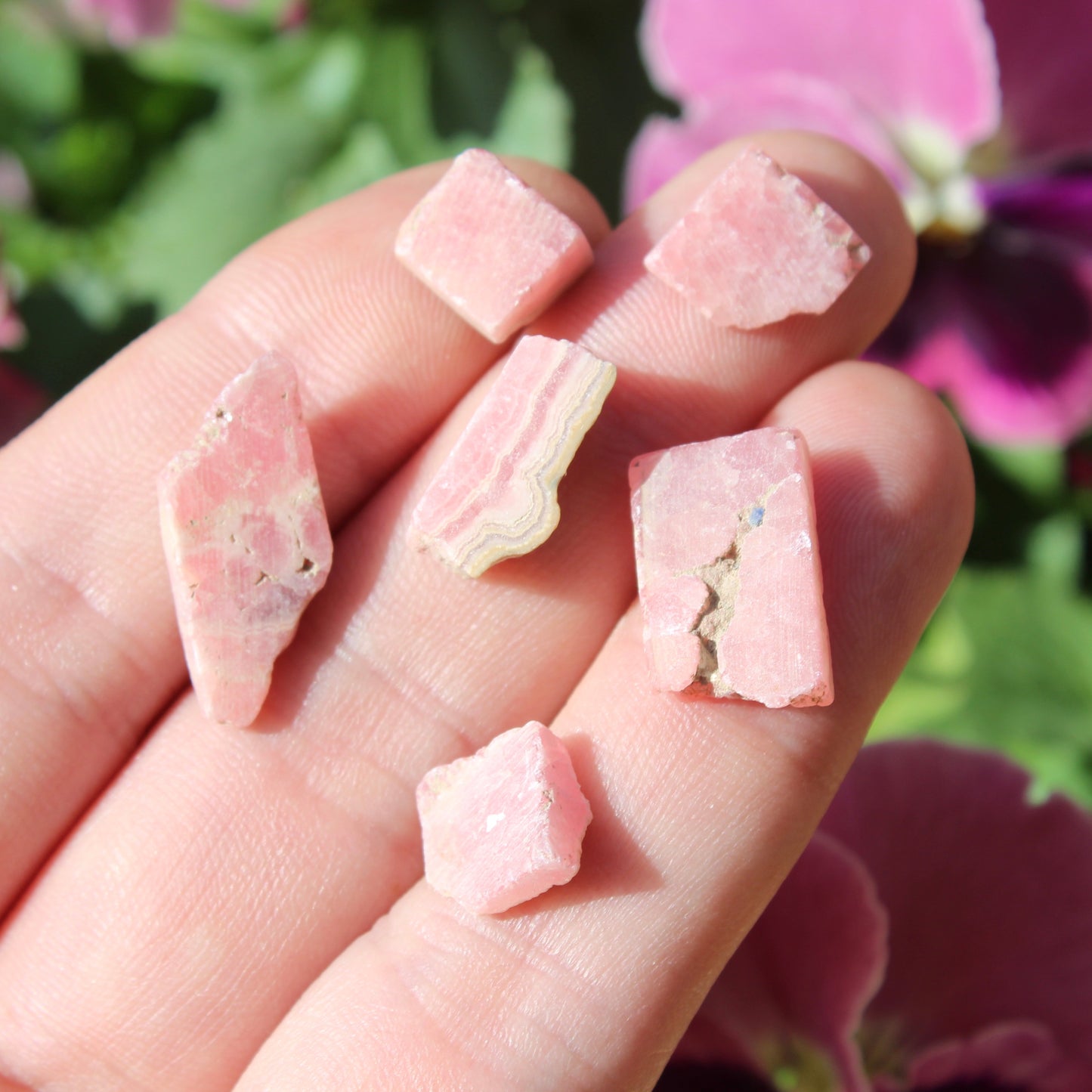 Rhodochrosite Part Polished Crystal Set