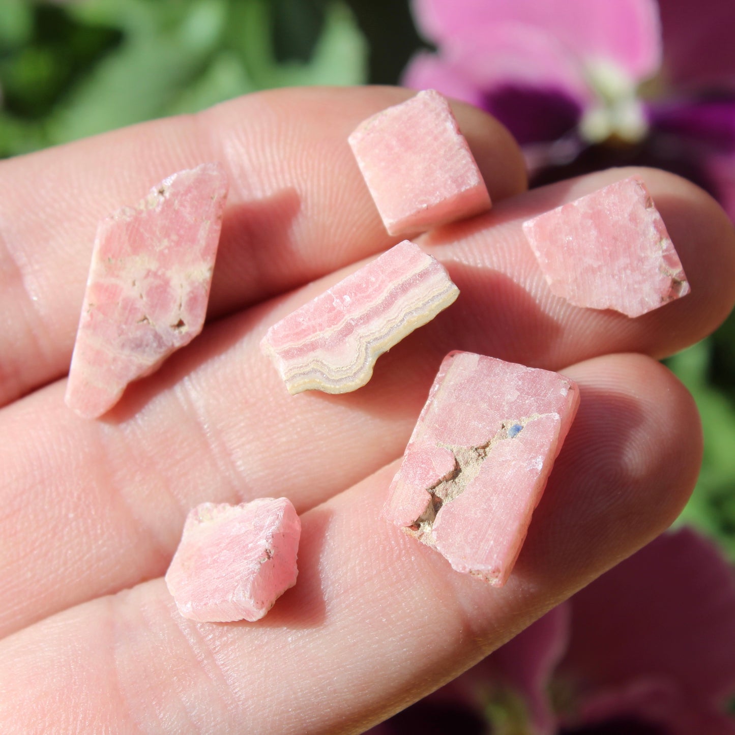 Rhodochrosite Part Polished Crystal Set