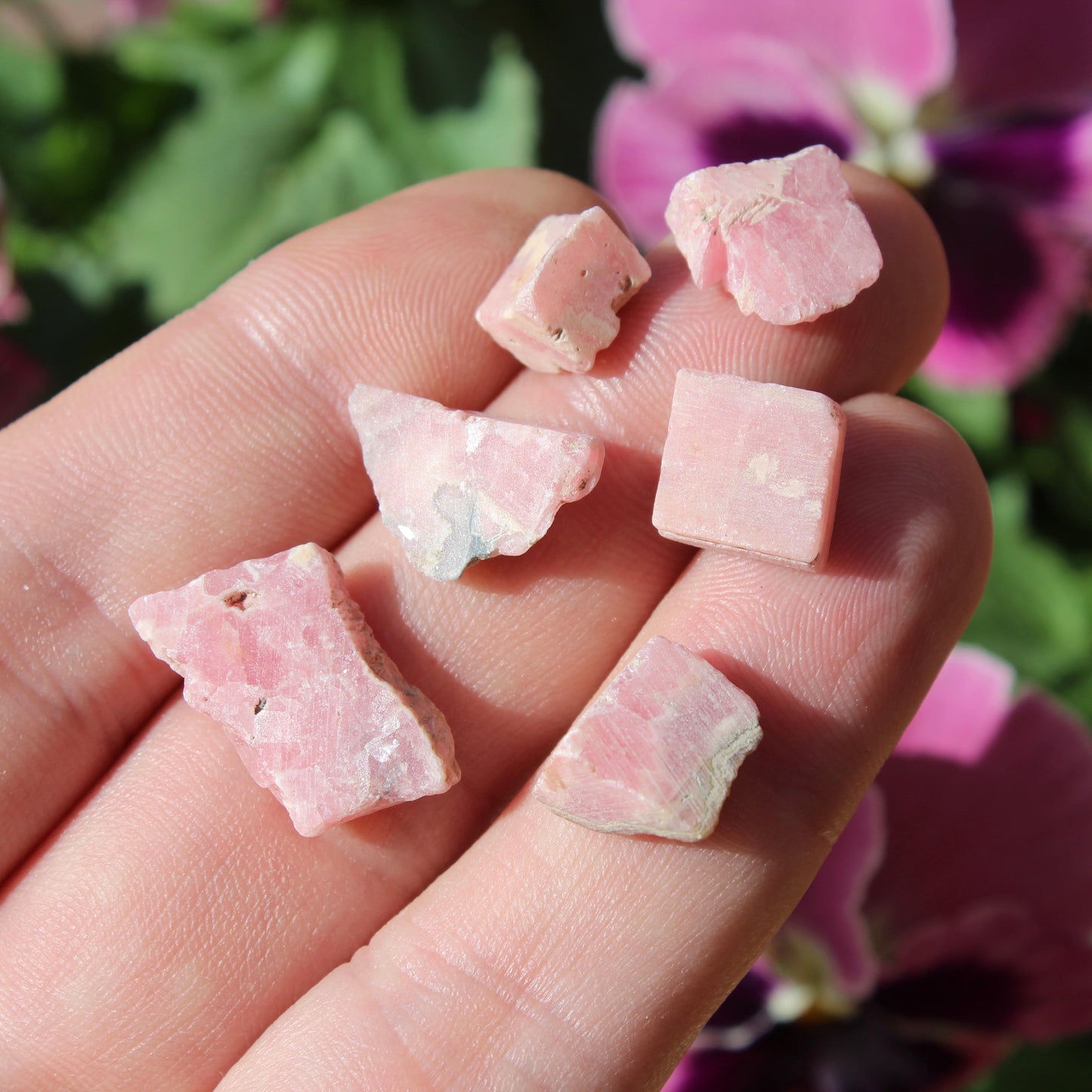 Rhodochrosite Part Polished Crystal Set