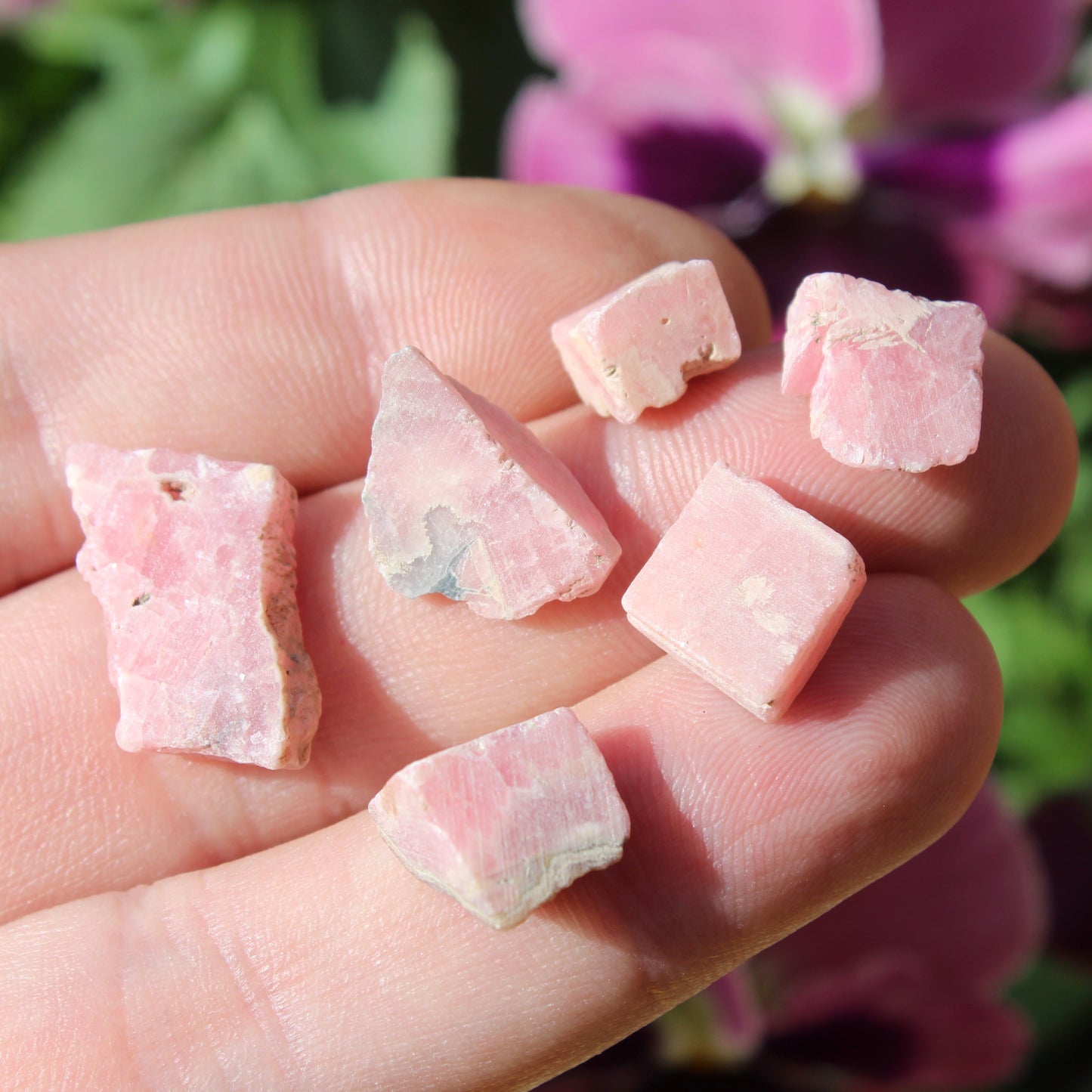 Rhodochrosite Part Polished Crystal Set